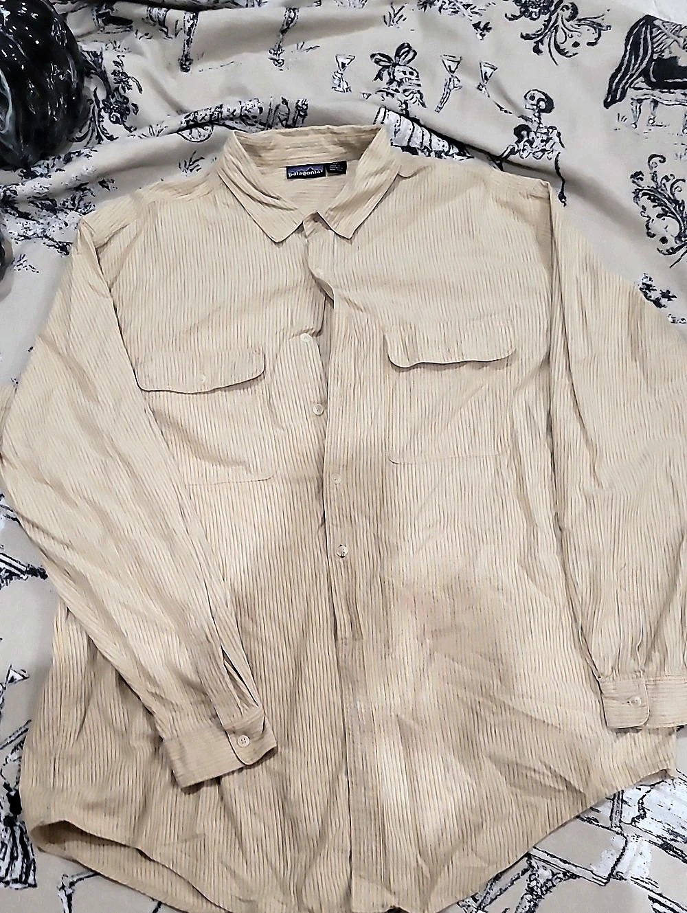 Patagonia Striped Button Down Shirt Pale Yellow